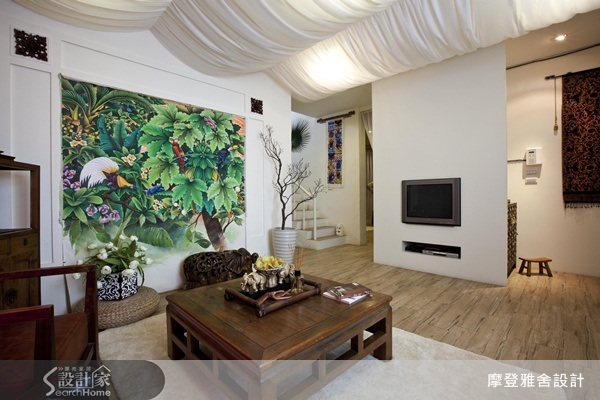 主牆設計、雕刻、窗花設計、間接燈光、花磚、壁畫