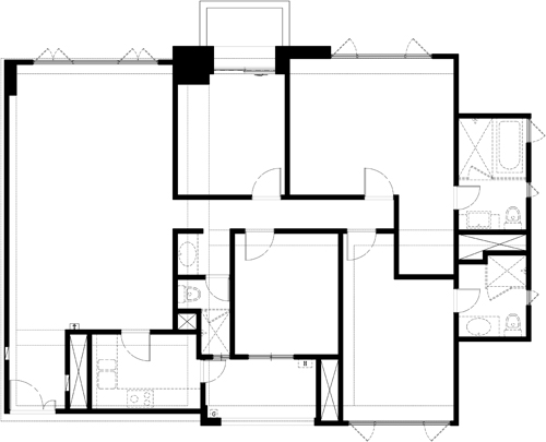 房子的樓層可使客廳享受到十分美好的窗景及採光，演拓