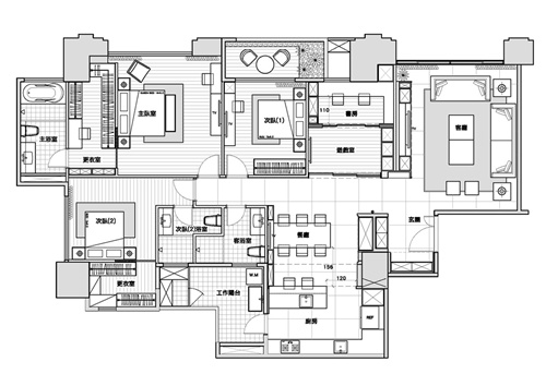 屋主買下這間大坪數豪宅,為的就是能讓一家大小都能有