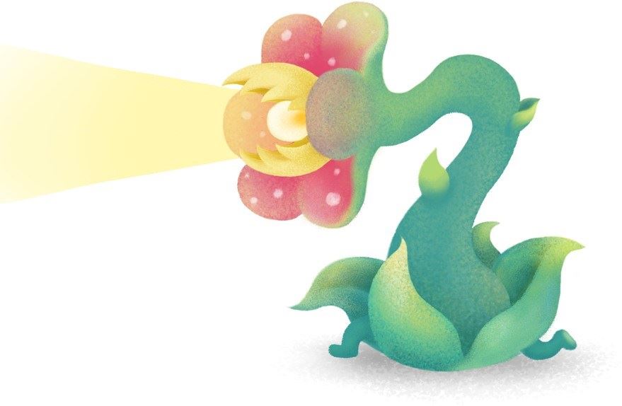 徐乙白作品《食人花媽媽落地燈》。2021年她離開設計師生涯,開始進行當代藝術的個人創作與研究,起初以數位繪畫為主要創作素材,2024年開始創作壓克力畫作以及紙漿藝術雕塑。圖片提供_蔚龍藝術。