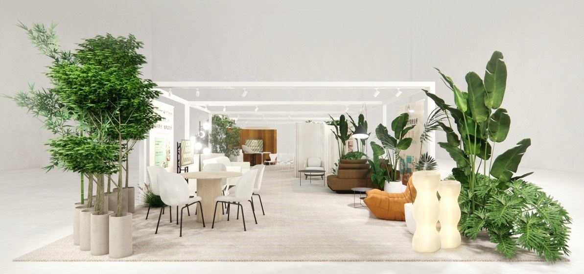 2025室博會《JOIN DECO》展區，由亞太空間設計裝飾協會策畫一場「美好生活展演」體驗，現場情境示意圖。
