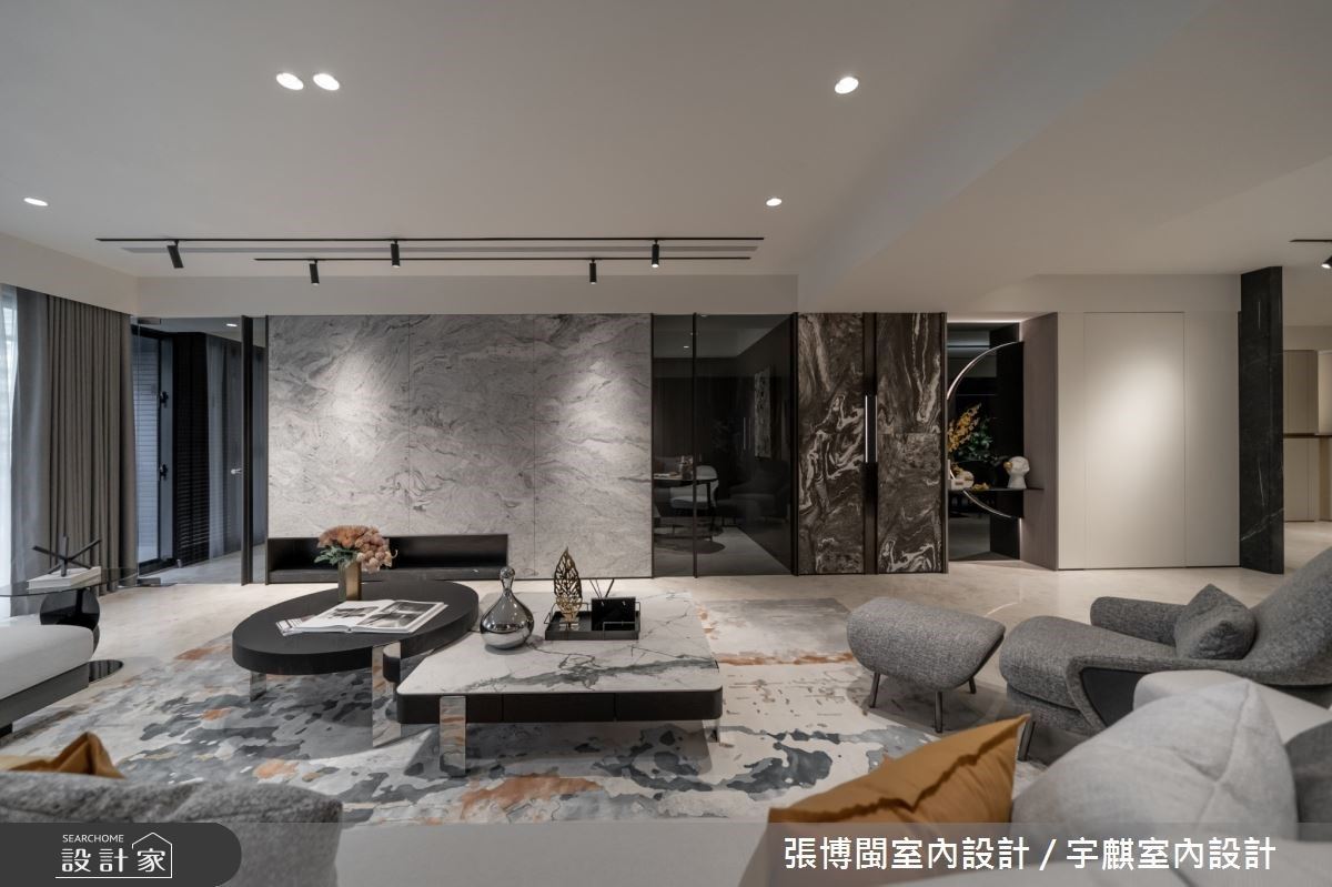 溫馨舒適的現代優雅豪宅! 多元材質X造型串聯居家每個角落-設計家 Searchome