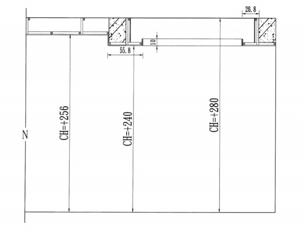 天花板造型立面建議剖面圖。