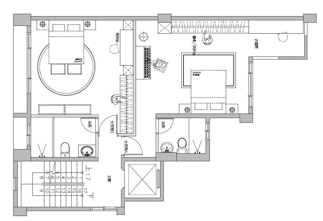 4楼女儿房平面图。平面图片提供 / 莳筑设计