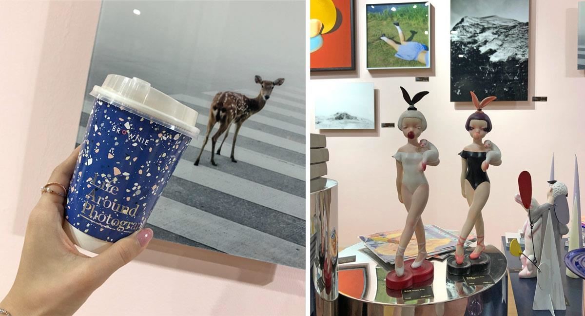 展会中竟然也有网美咖啡店啊！这家来自上海的艺廊Brownie，将单品咖啡店与艺廊结合，轻松让艺术无负担走入生活。