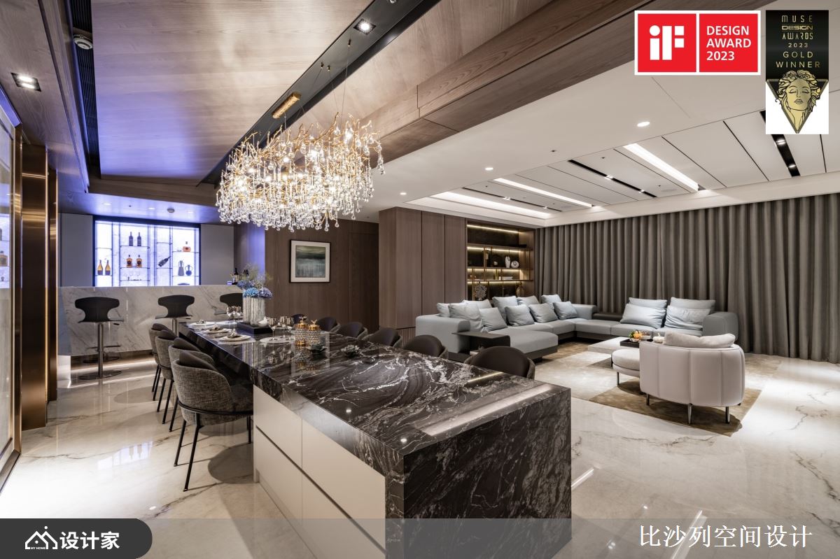 精巧的石纹对花表现石材气势。