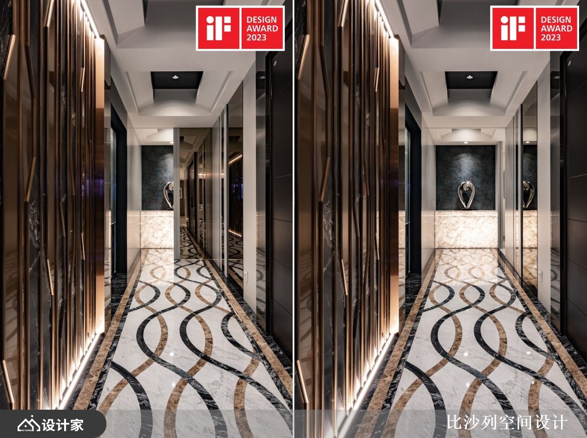 比沙列设计团队以茶镜巧妙区分公私领域。