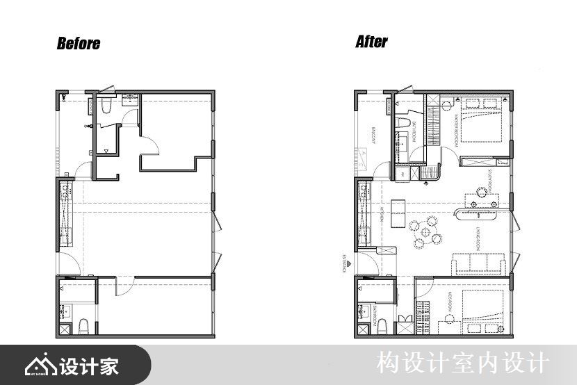 （Before+After）平面图提供_构设计室内设计