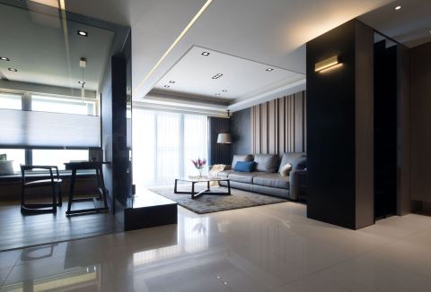 T字廊柱变身光廊 低彩度软装为4居室气质加分 双设计建筑室内总研所 颜义洋、张合群