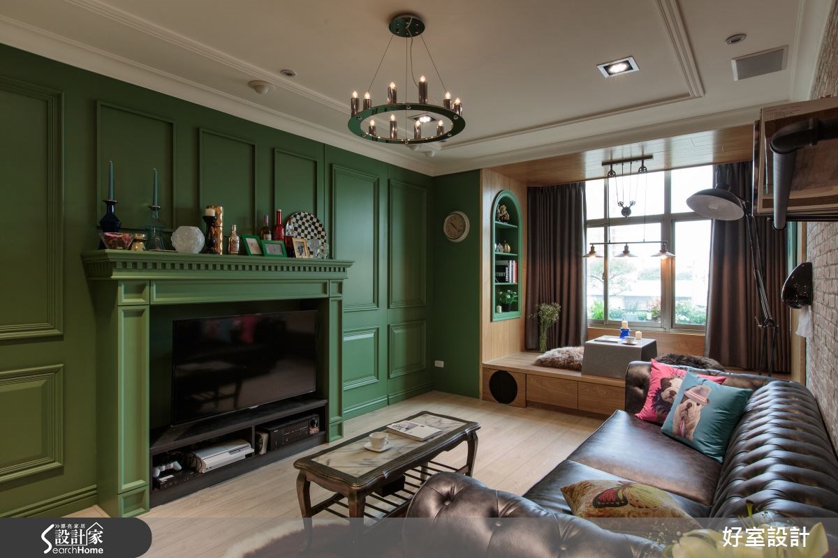 浓艳红绿配色，69平老屋变身复古美式宅