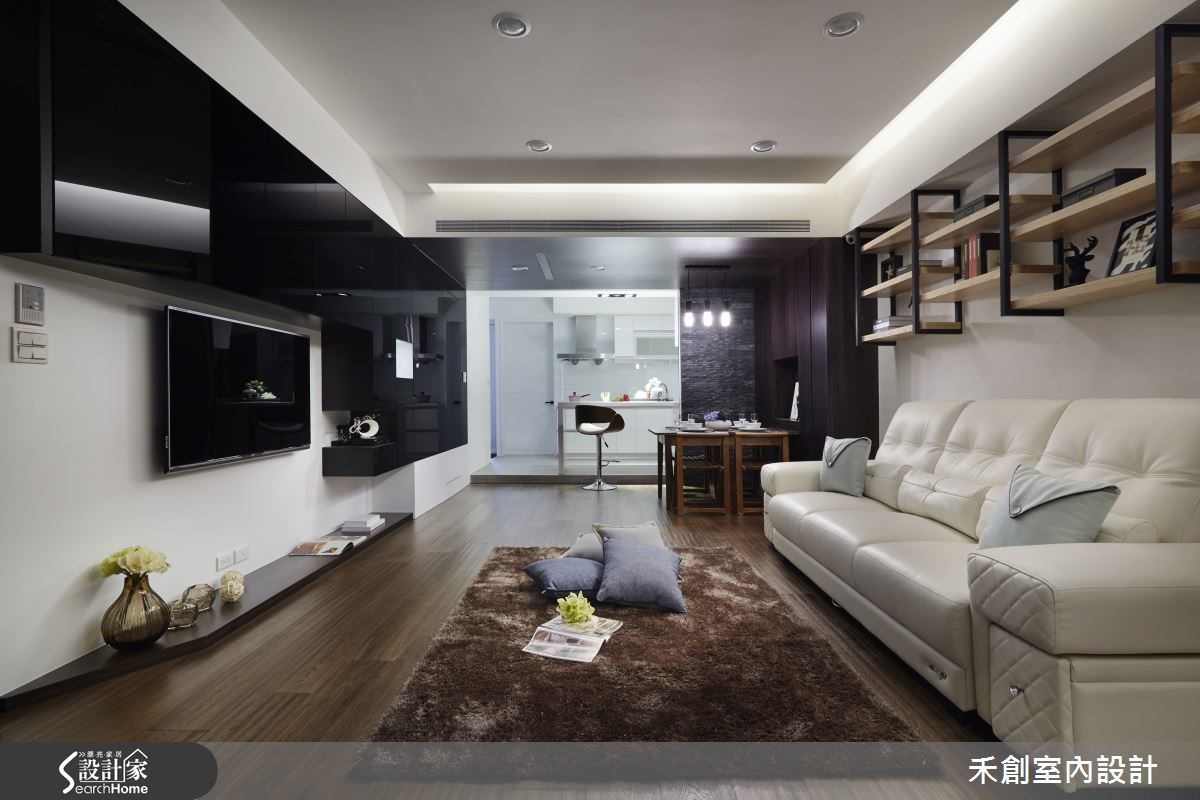 黑白天花截断冗长，化解89平老屋窄迫