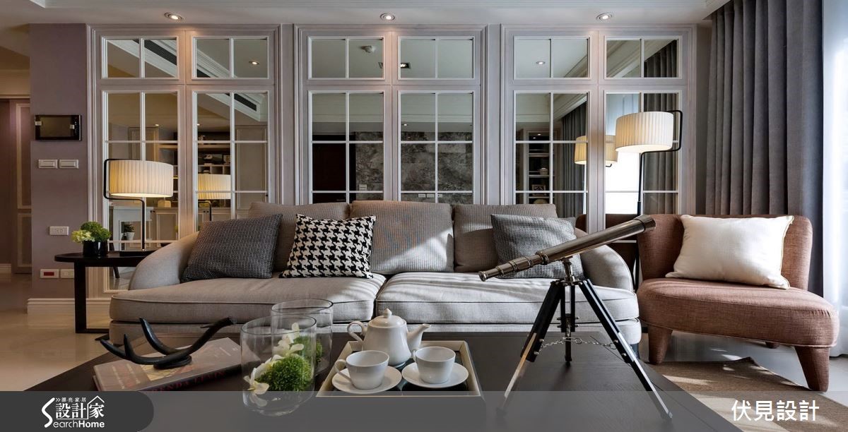 美式线板和格窗设计，展现经典美式宅风范