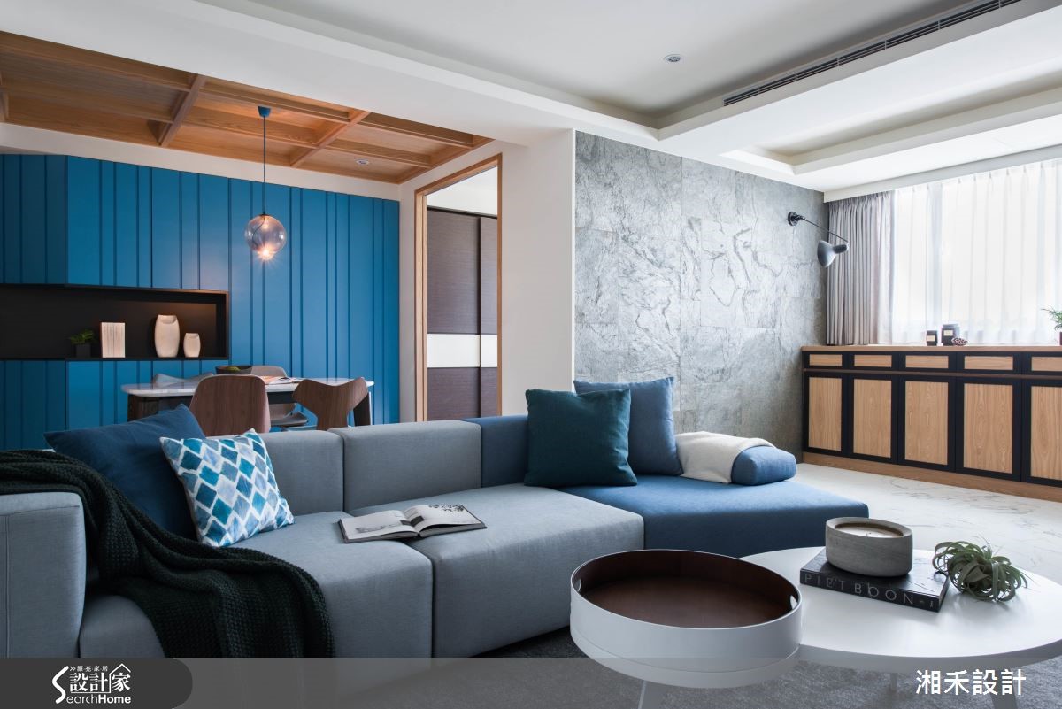 多层次混搭，打造99平的蓝色品味宅