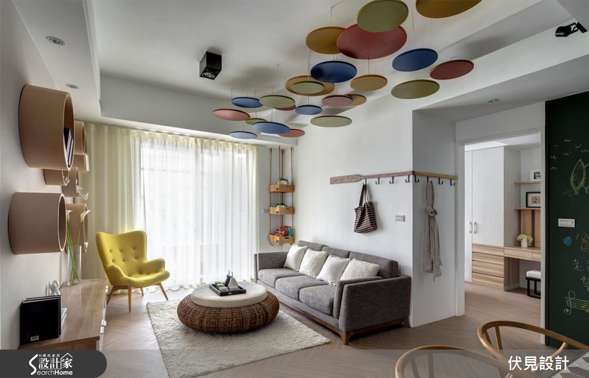 利用几何与圆形图腾，打造缤纷活泼的居家