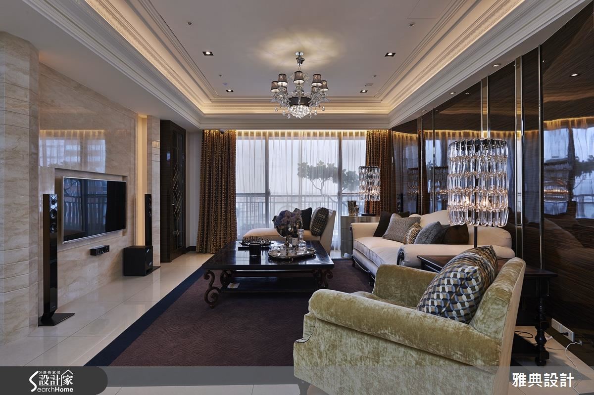 镜面与石材雕塑细节，复刻新古典大器范