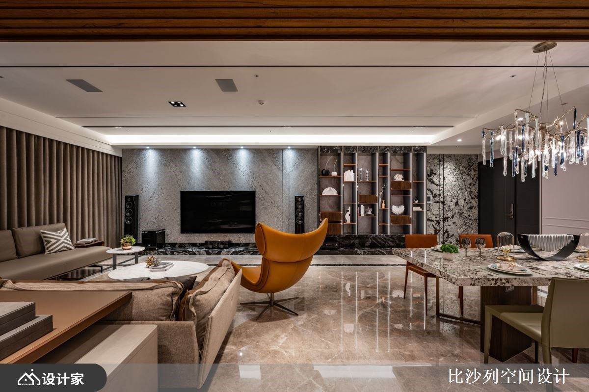 现代风低奢宅将精品旗舰店的展示柜搬回家！为人与人、人与物创造型于上的奢华