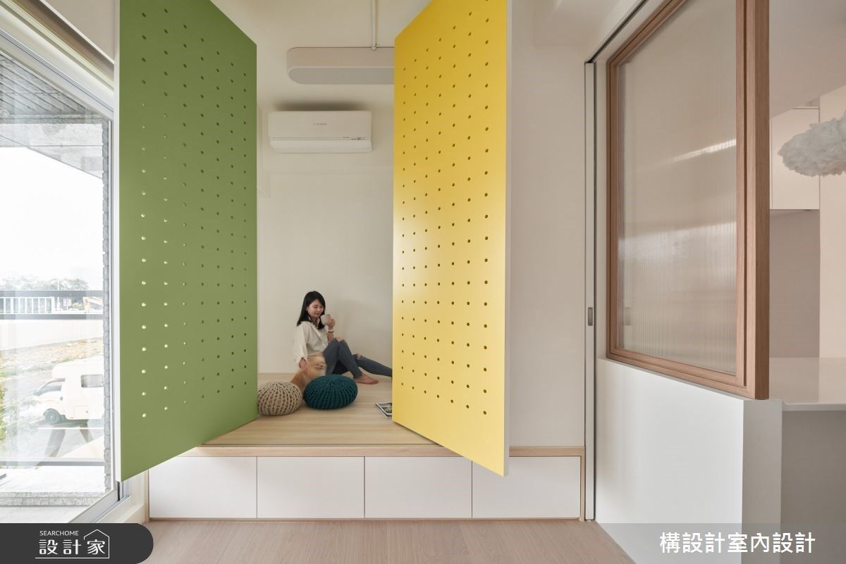 「洞洞板 + 旋转门」39.6平米北欧风简约宅！海量收纳电视墙柜的甜蜜小家庭