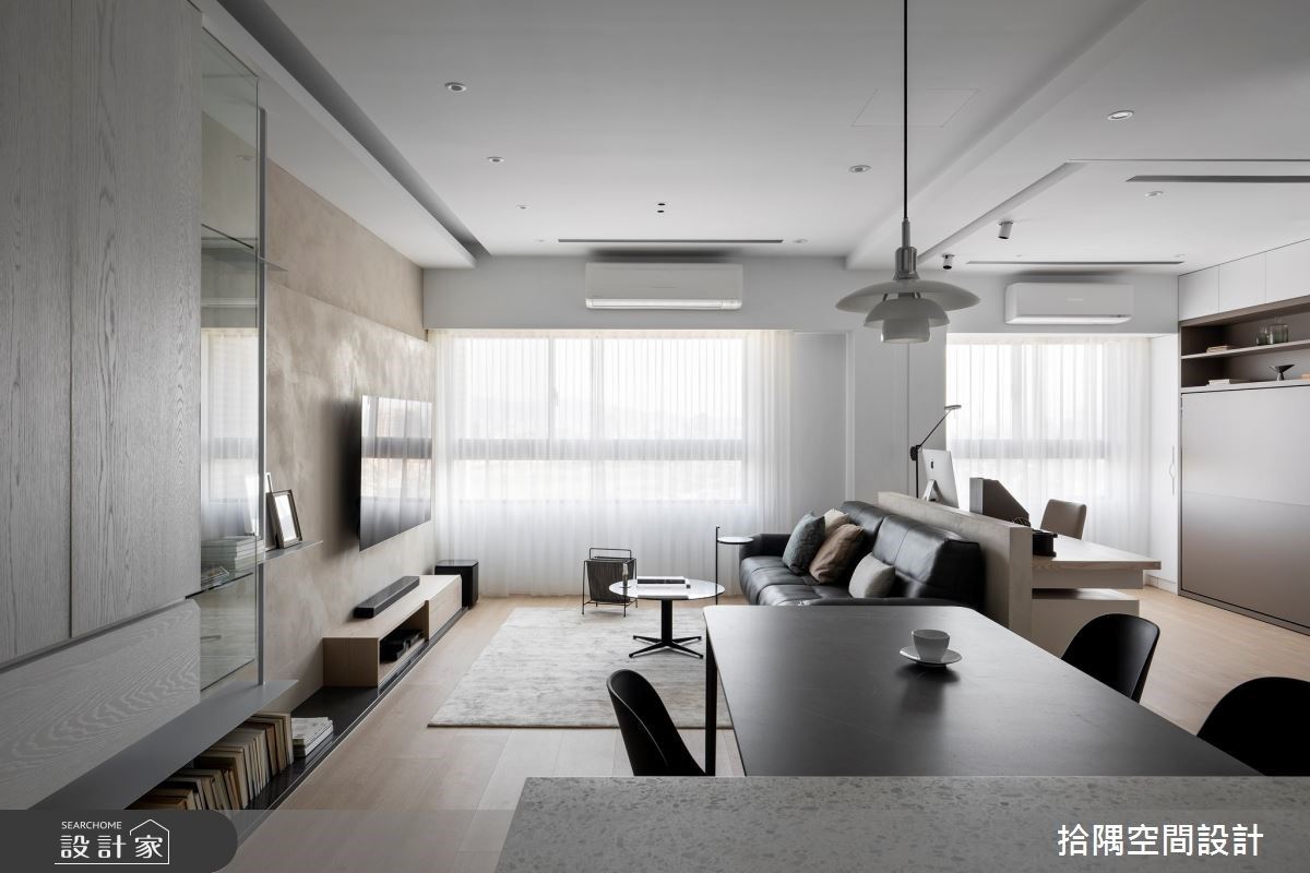 2+1房的退休生活刚刚好！融入简约灰色与收纳机能，拉门弹性切换开放与独立书房