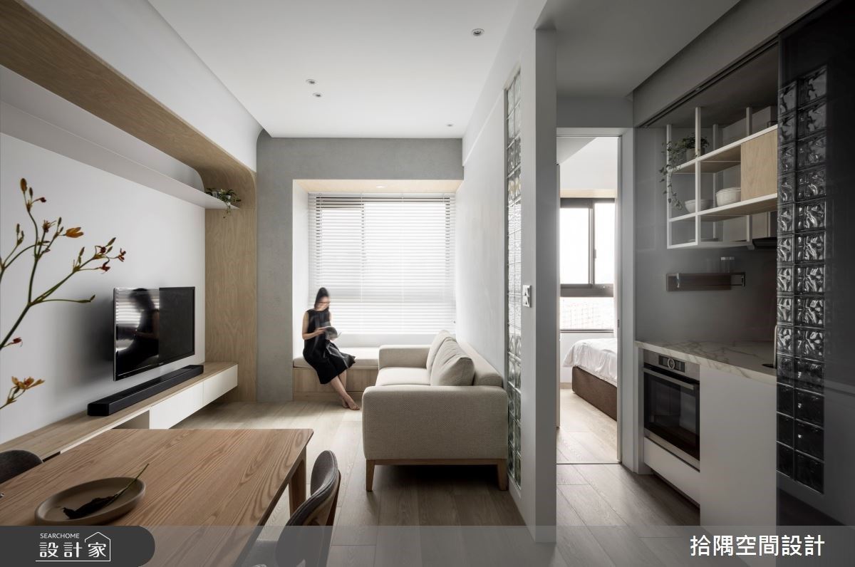 18坪小宅靠格局规划也能变出三房两厅！弹性隔间与穿透材质打造多元使用的烹饪厨房